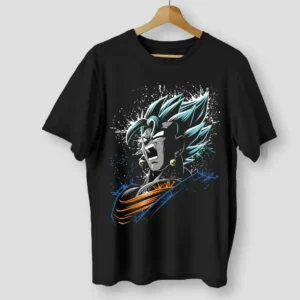 Goku Blue Anime over-sized Black - Unisex T shirt
