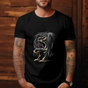 Attack on Titan print - Regular Fit Black T-Shirt